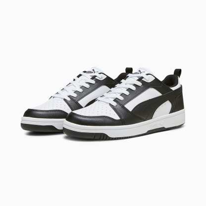 Rebound V6 Low UNISEX Ayakkabı - Puma White-Puma Black-Puma White - 406388_01 - Görsel 4