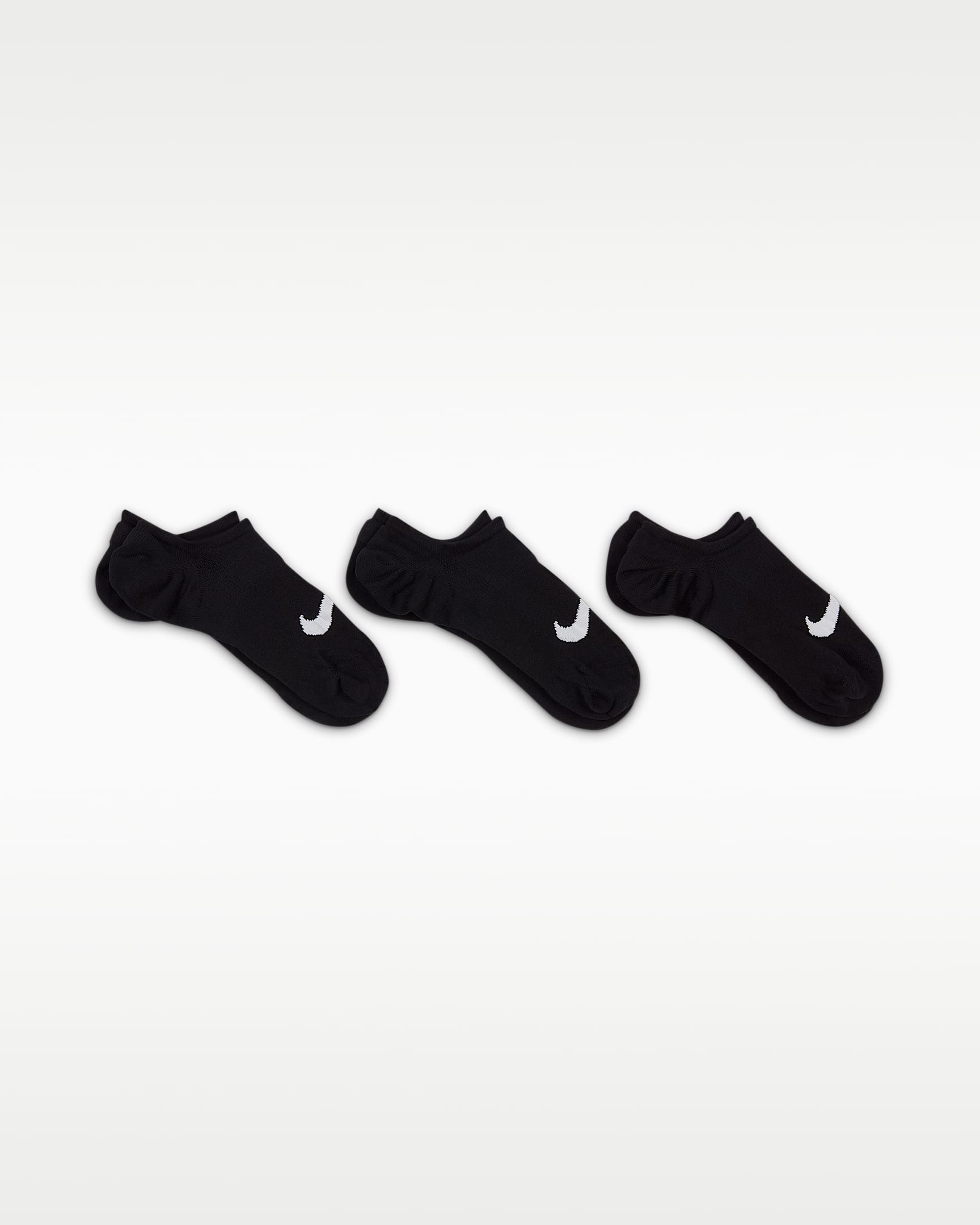 Nike Everyday Plus Lightweight Kadın Antrenman Babet Çorapları (3 Çift) - Siyah/Beyaz