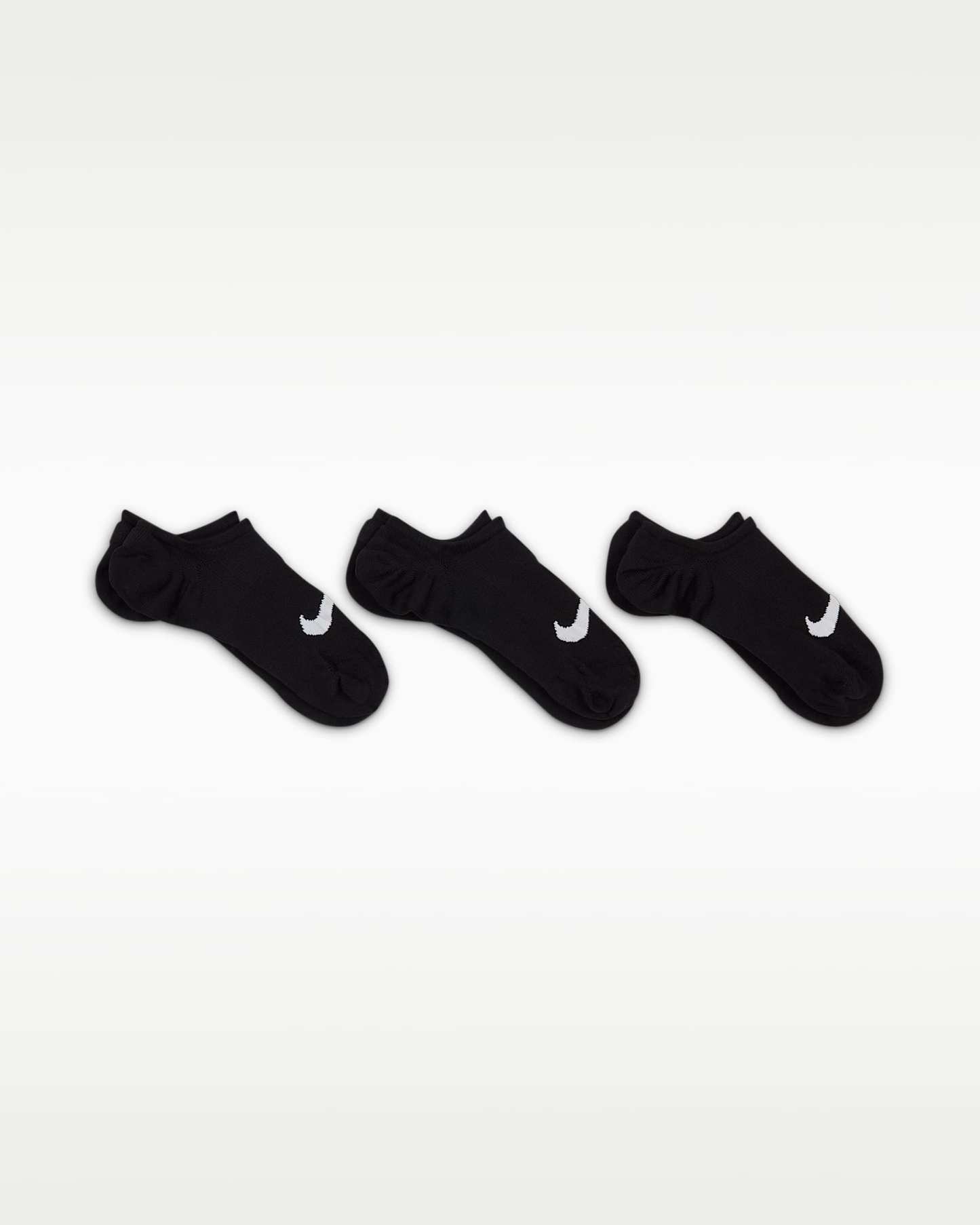 Nike Everyday Plus Lightweight Kadın Antrenman Babet Çorapları (3 Çift) - Siyah/Beyaz