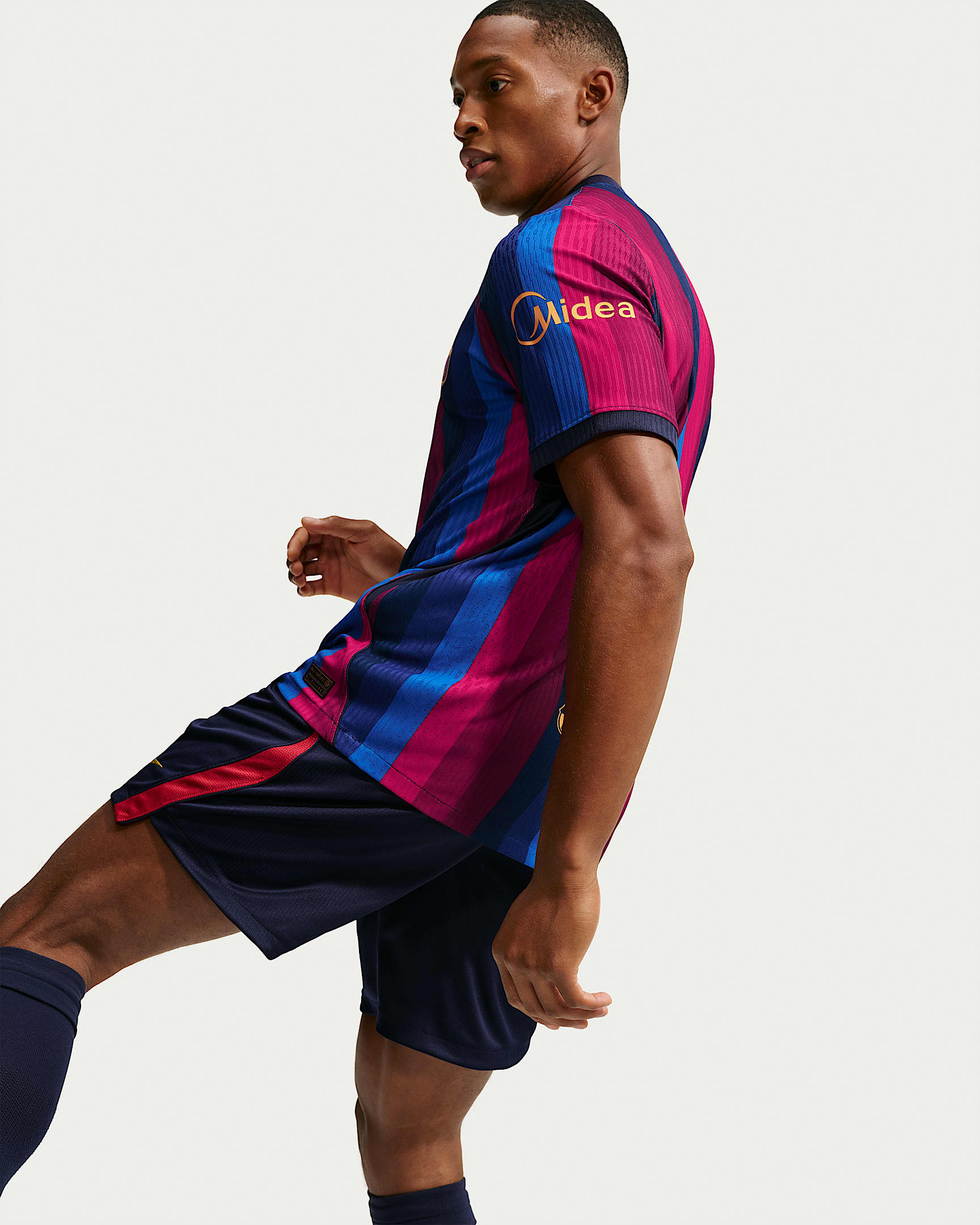 FC Barcelona 2026/27 Maç İç Saha Nike Aero-FIT Orijinal Erkek Futbol Forması - Deep Garnet/Blue Void/Blackened Blue/Mineral Yellow