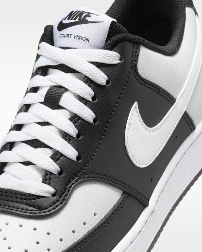 Nike Court Vision Low Next Nature Kadın Ayakkabısı - Siyah/Beyaz