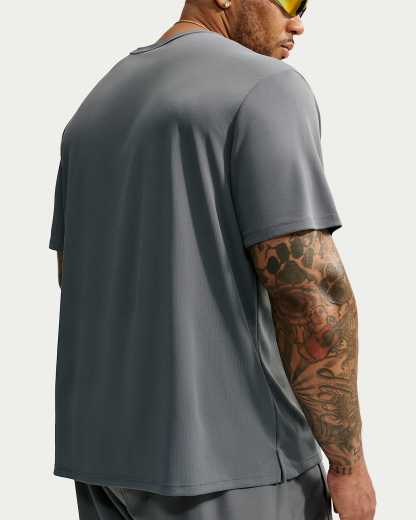 Nike Miler Dri-FIT Kısa Kollu Erkek Koşu Üstü - Smoke Grey/Iron Grey