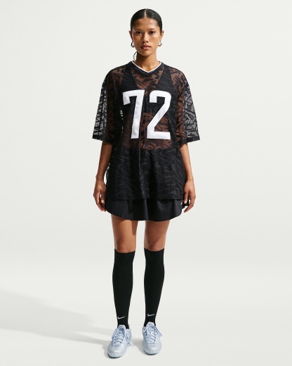 Nike Sportswear Chill Lace Bol Kesimli Kadın Forması - Siyah/Beyaz/Beyaz