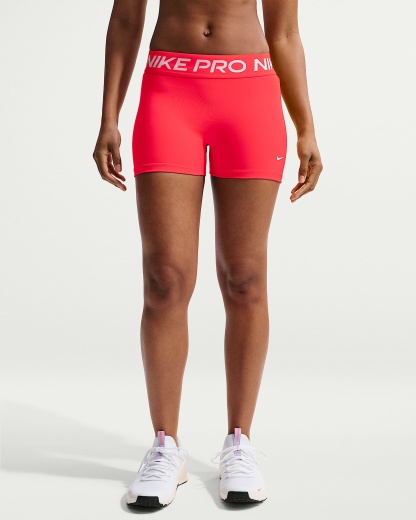 Nike Pro Normal Belli 8 cm Kadın Bisiklet Şortu - Light Crimson/Beyaz