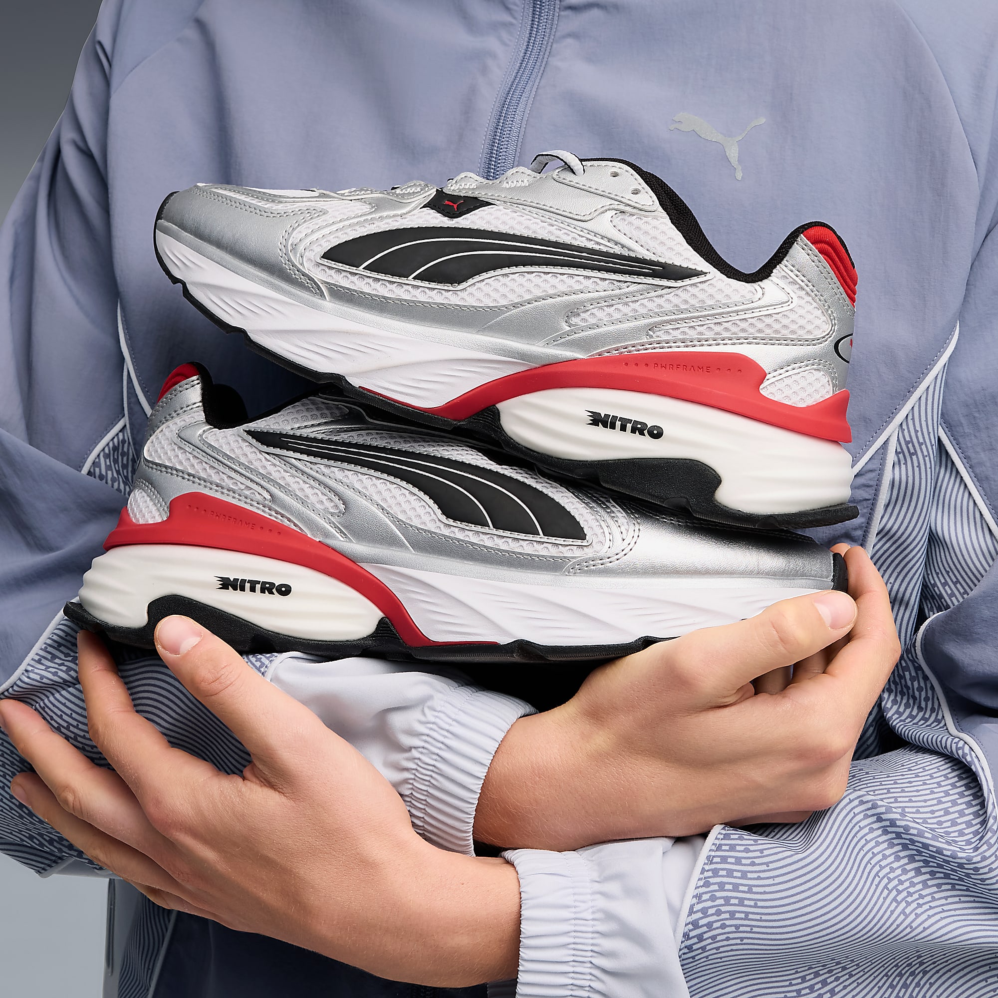 PUMA Fade UNISEX Ayakkabı - PUMA Silver-PUMA White-For All Time Red - 406203_12 - Görsel 2