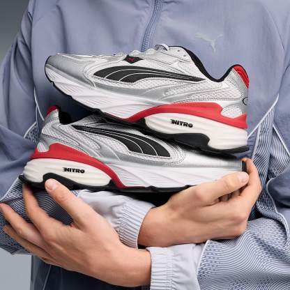 PUMA Fade UNISEX Ayakkabı - PUMA Silver-PUMA White-For All Time Red - 406203_12 - Görsel 2