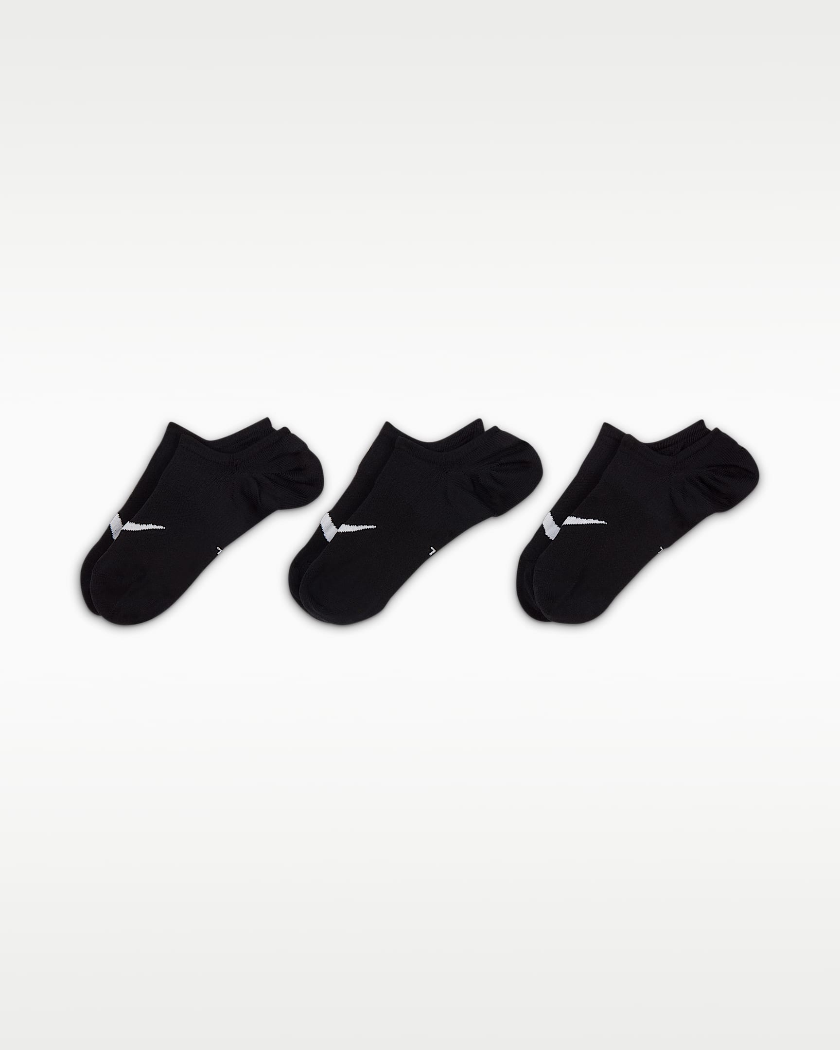 Nike Everyday Plus Lightweight Kadın Antrenman Babet Çorapları (3 Çift) - Siyah/Beyaz