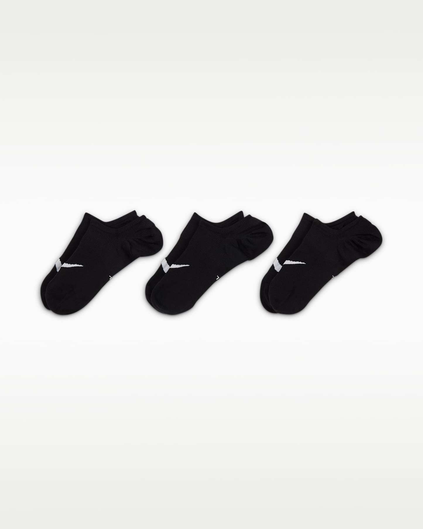 Nike Everyday Plus Lightweight Kadın Antrenman Babet Çorapları (3 Çift) - Siyah/Beyaz