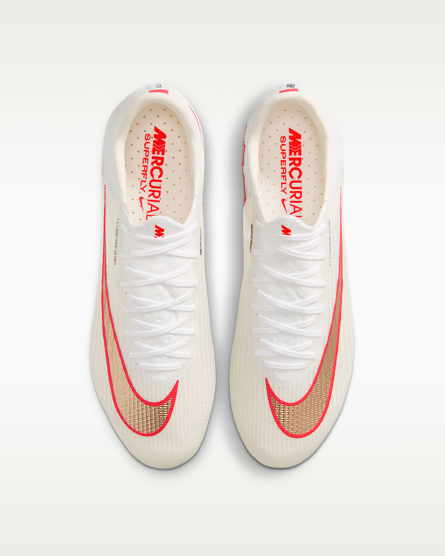 Nike Mercurial Superfly 11 Elite Düşük Bilekli Yumuşak Zemin Kramponu - Beyaz/Bright Crimson/Blur