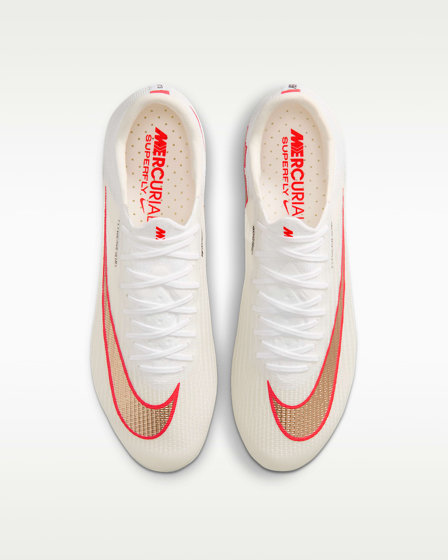 Nike Mercurial Superfly 11 Elite Düşük Bilekli Yumuşak Zemin Kramponu - Beyaz/Bright Crimson/Blur