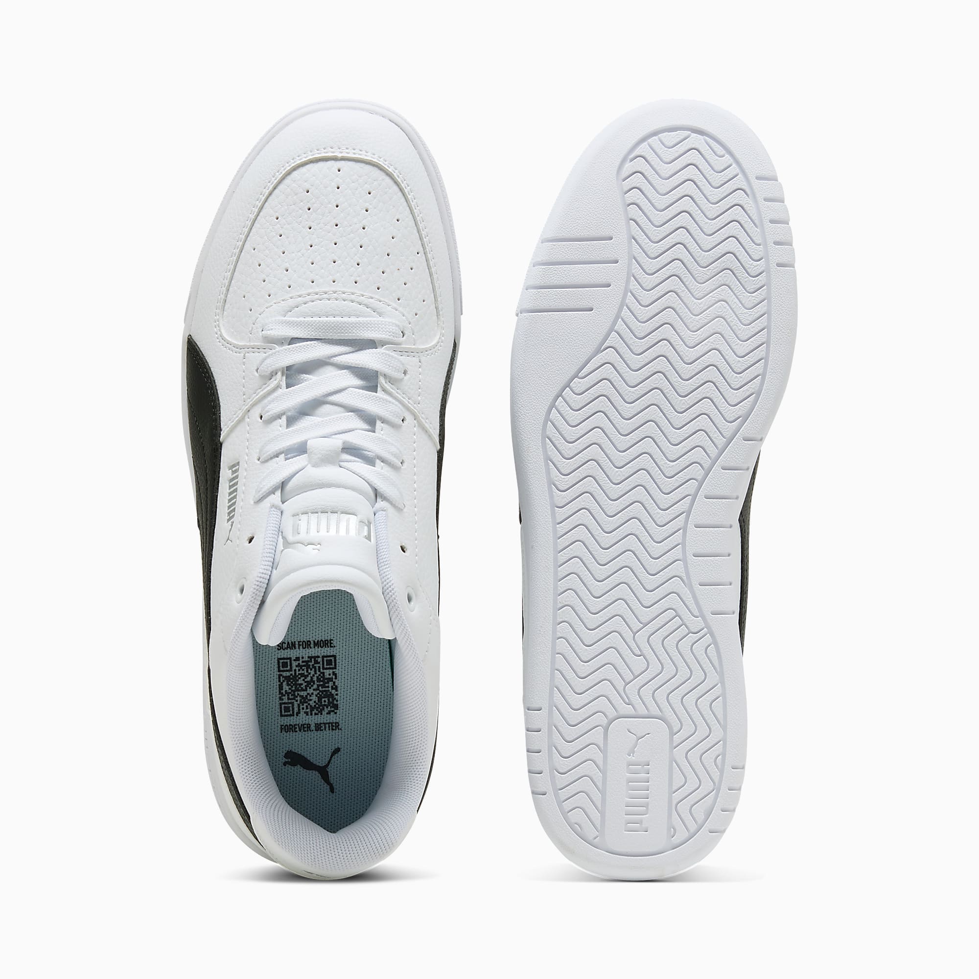 PUMA Caven UNISEX Ayakkabı - Puma White-Puma Black-Puma Silver - 409170_04 - Görsel 4