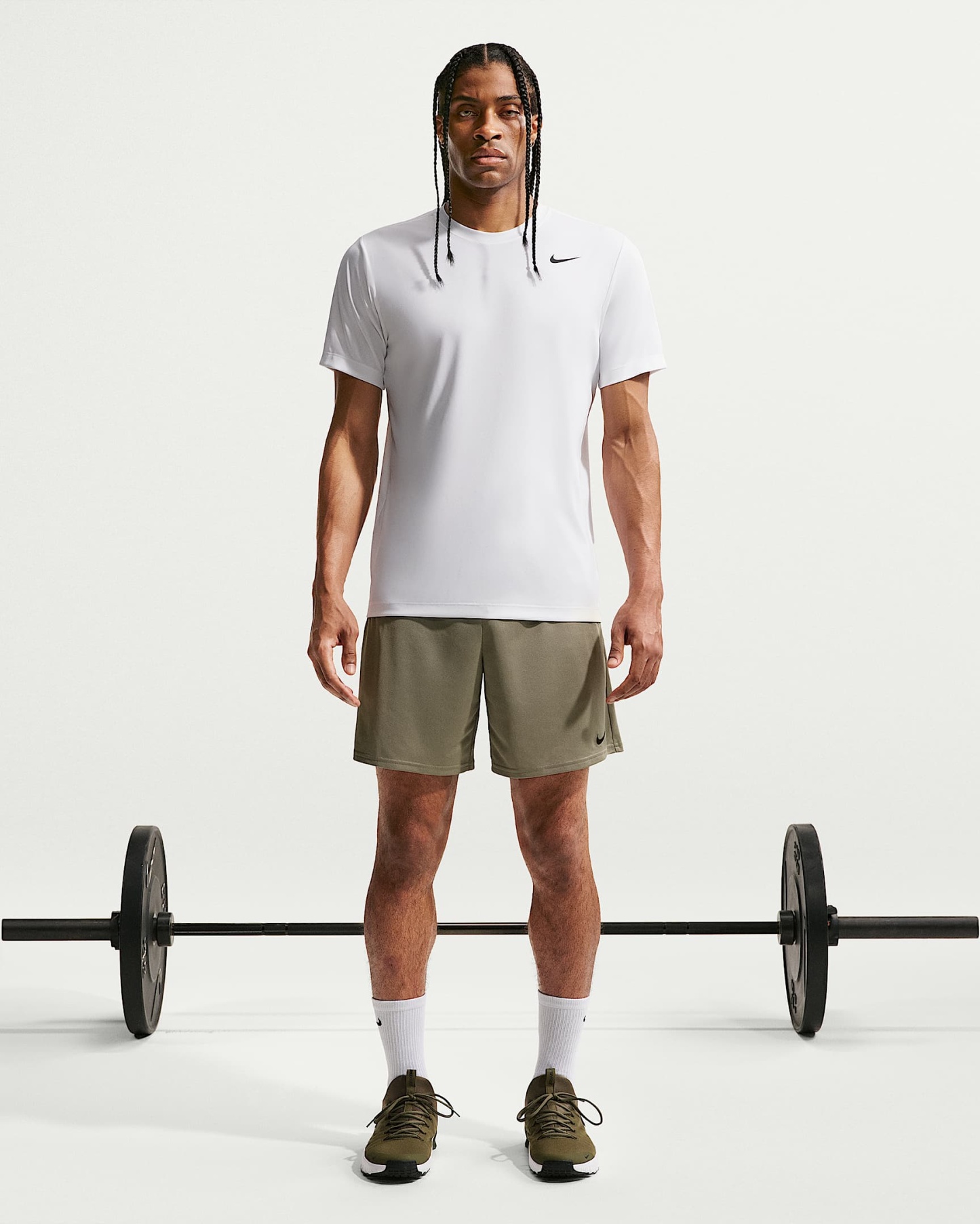 Nike Dri-FIT Erkek Antrenman Tişörtü - Beyaz/Siyah