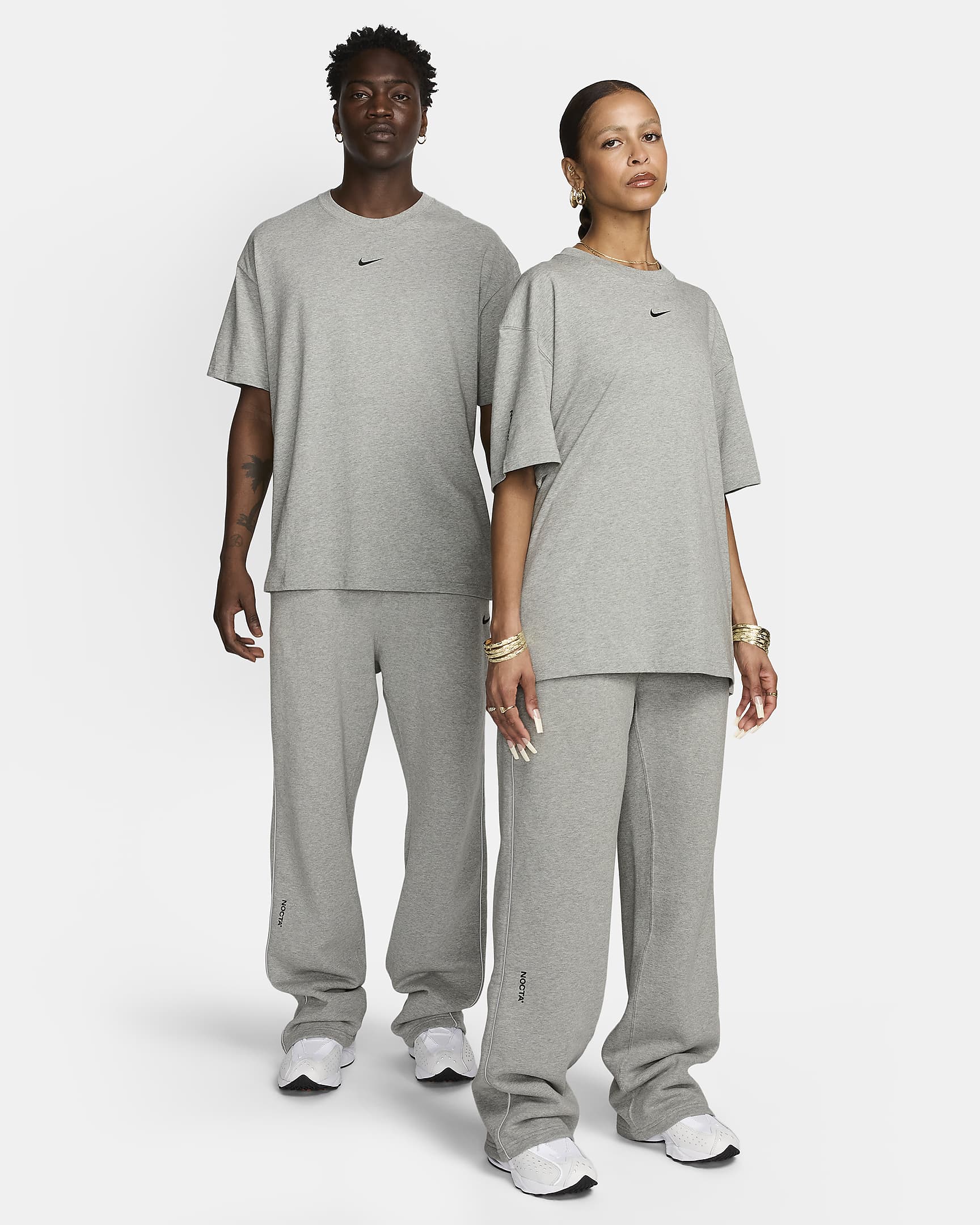 NOCTA NOCTA Fleece CS Açık Paçalı Eşofman Altı - Dark Grey Heather/Matte Silver/Siyah