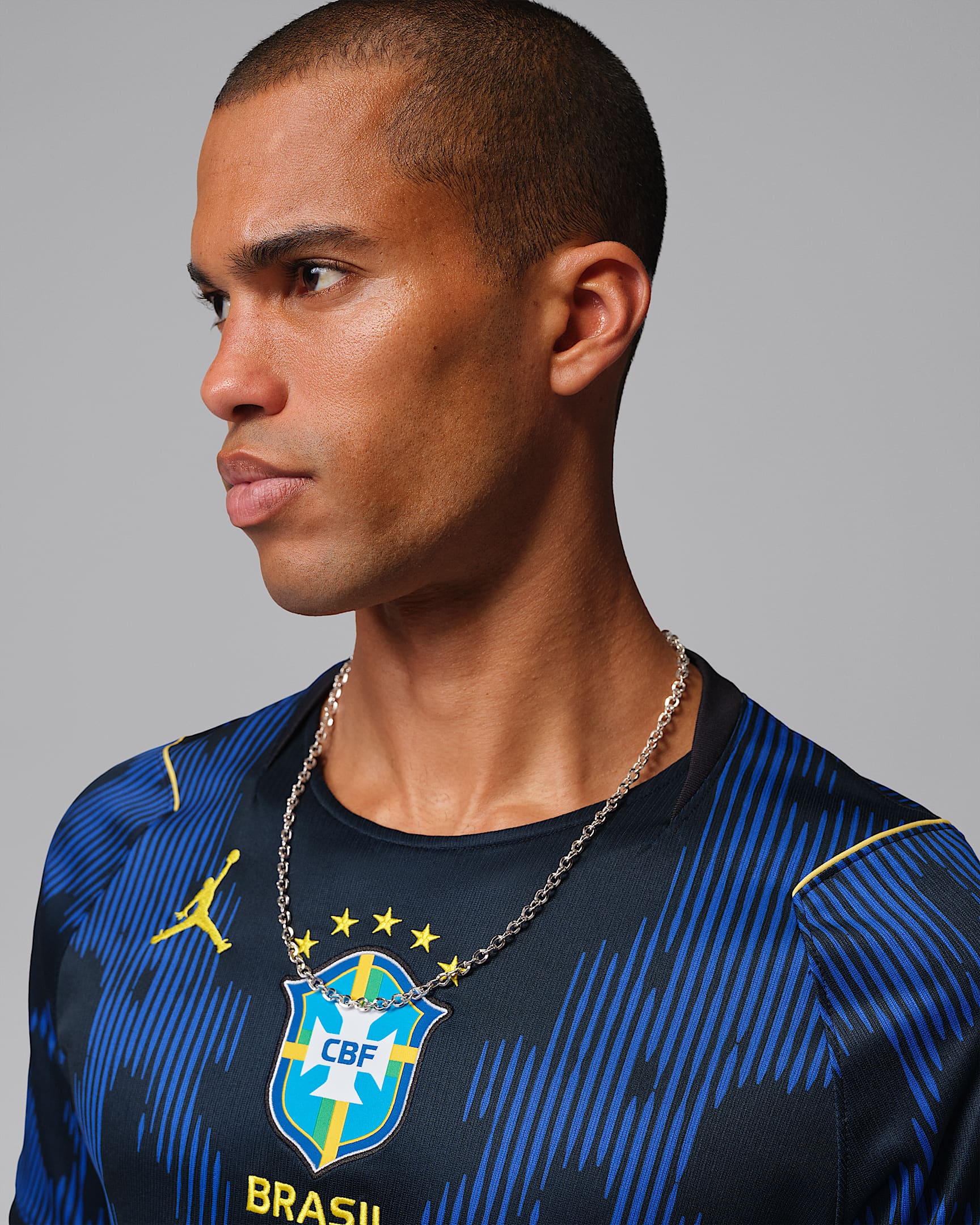 Brezilya Milli Takımı 2026 Stadyum Deplasman Nike Dri-FIT Erkek Futbol Forması - Old Royal/Siyah
