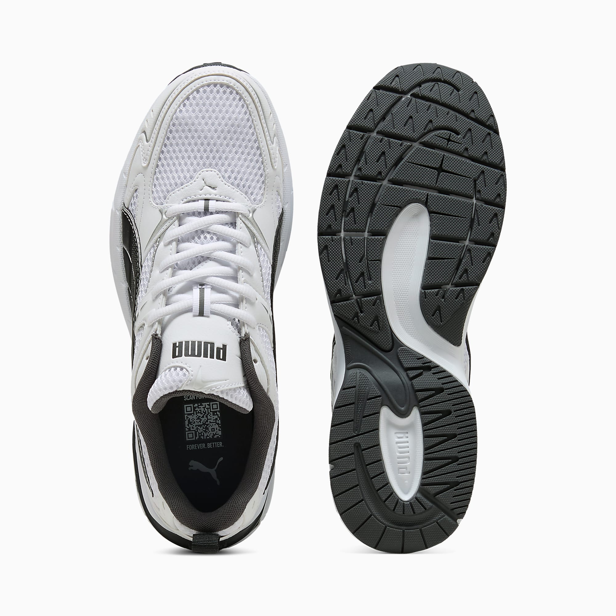 MILENIO Tech 2000 UNISEX Ayakkabı - Puma White-Puma Black-Puma Silver - 402625_12 - Görsel 4