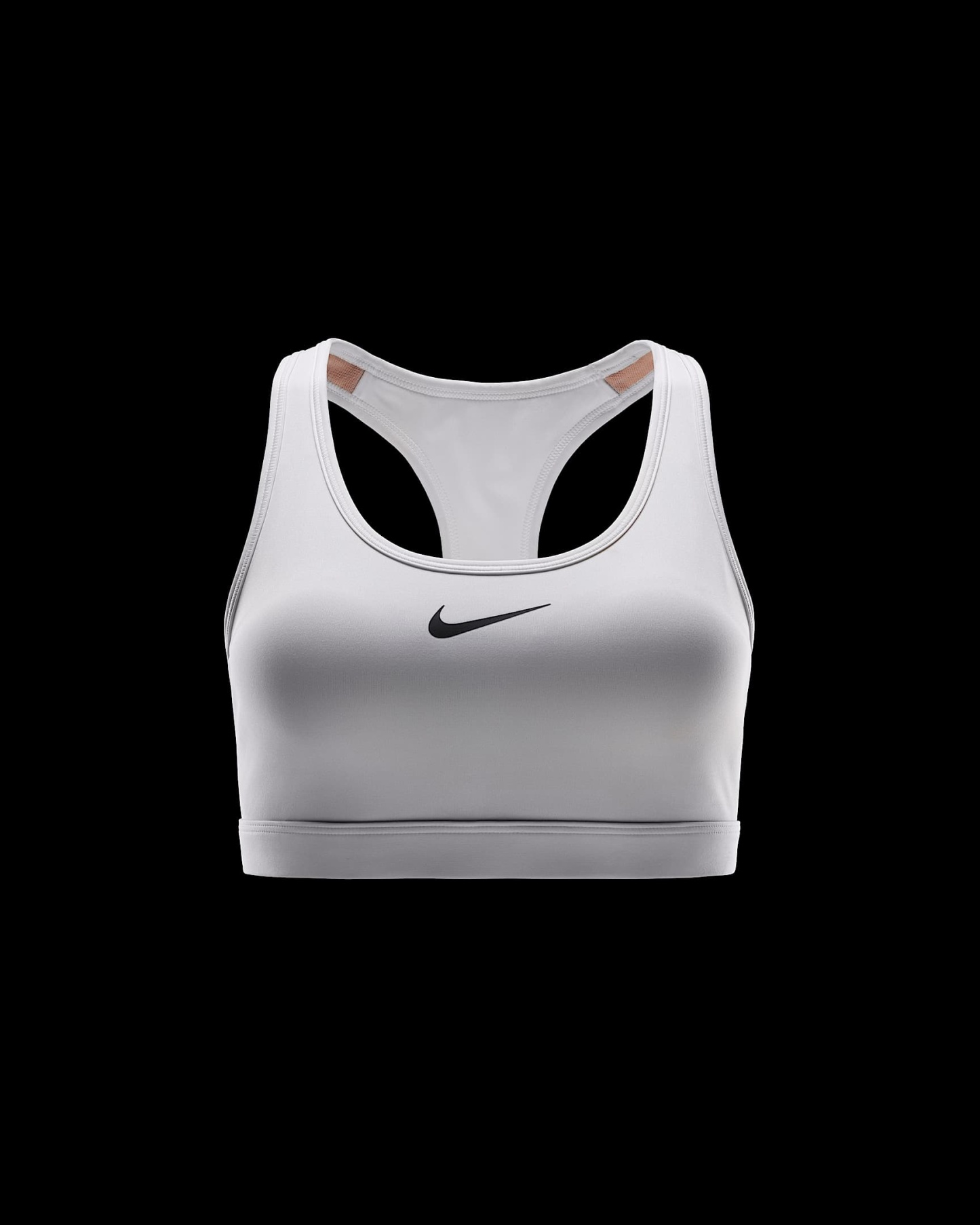 Nike Swoosh Orta Destekli Pedli Kadın Spor Sütyeni - Beyaz/Stone Mauve/Siyah