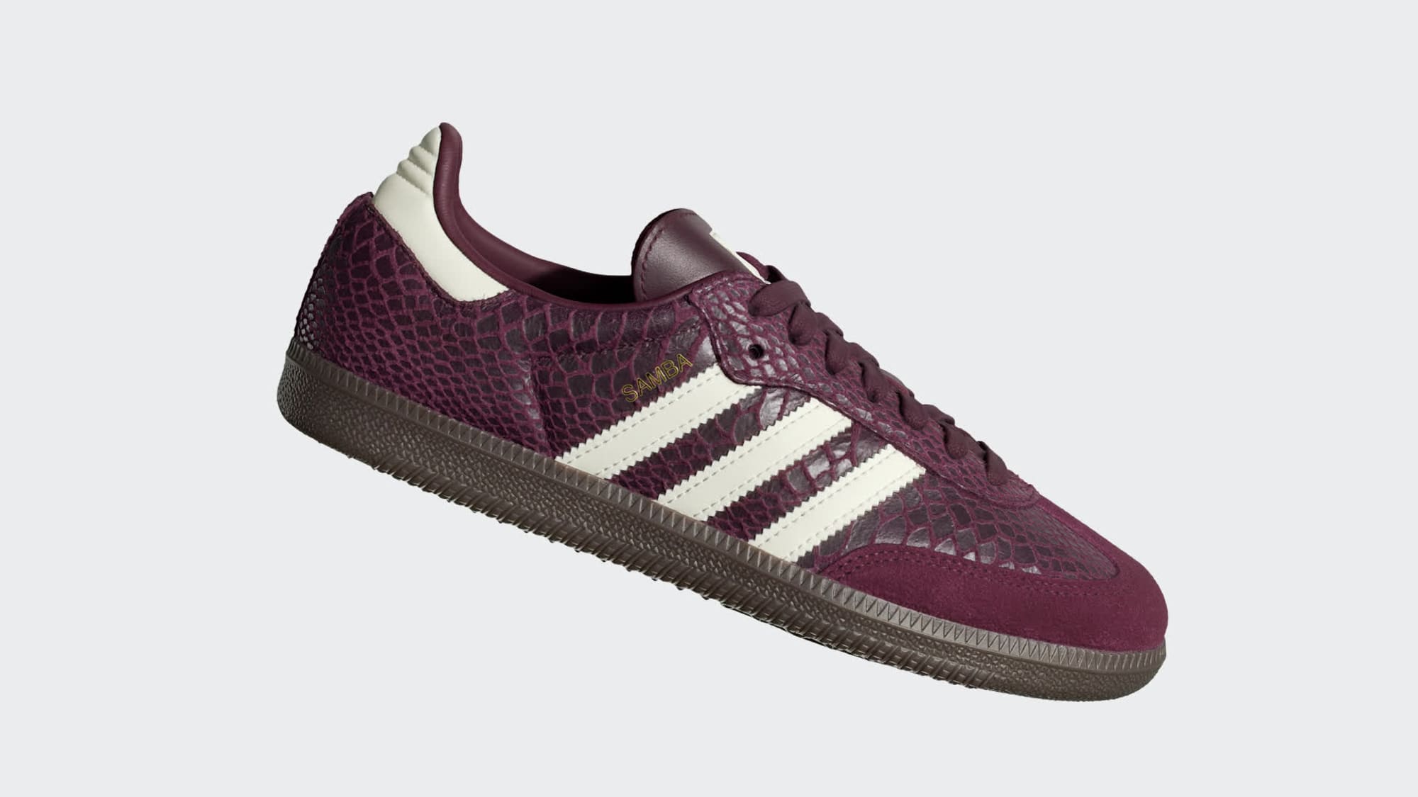 SAMBA OG YILAN DESENLİ AYAKKABI - Maroon / Cream White / Gold Metallic - IH3979 - Görsel 10