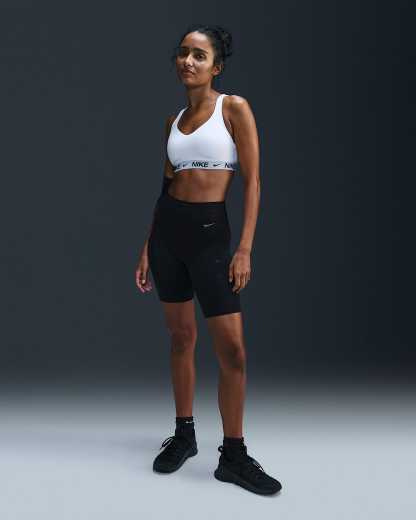 Nike Indy Yüksek Destekli Pedli Ayarlanabilir Kadın Spor Sütyeni - Beyaz/Stone Mauve/Siyah