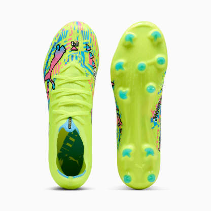 ULTRA NITRO™ 7 MATCH ADVANCED LEVEL FG/AG UNISEX Krampon - PUMA White-Blue Glimmer-Pink Glimmer-Yellow Alert - 109240_01 - Görsel 4