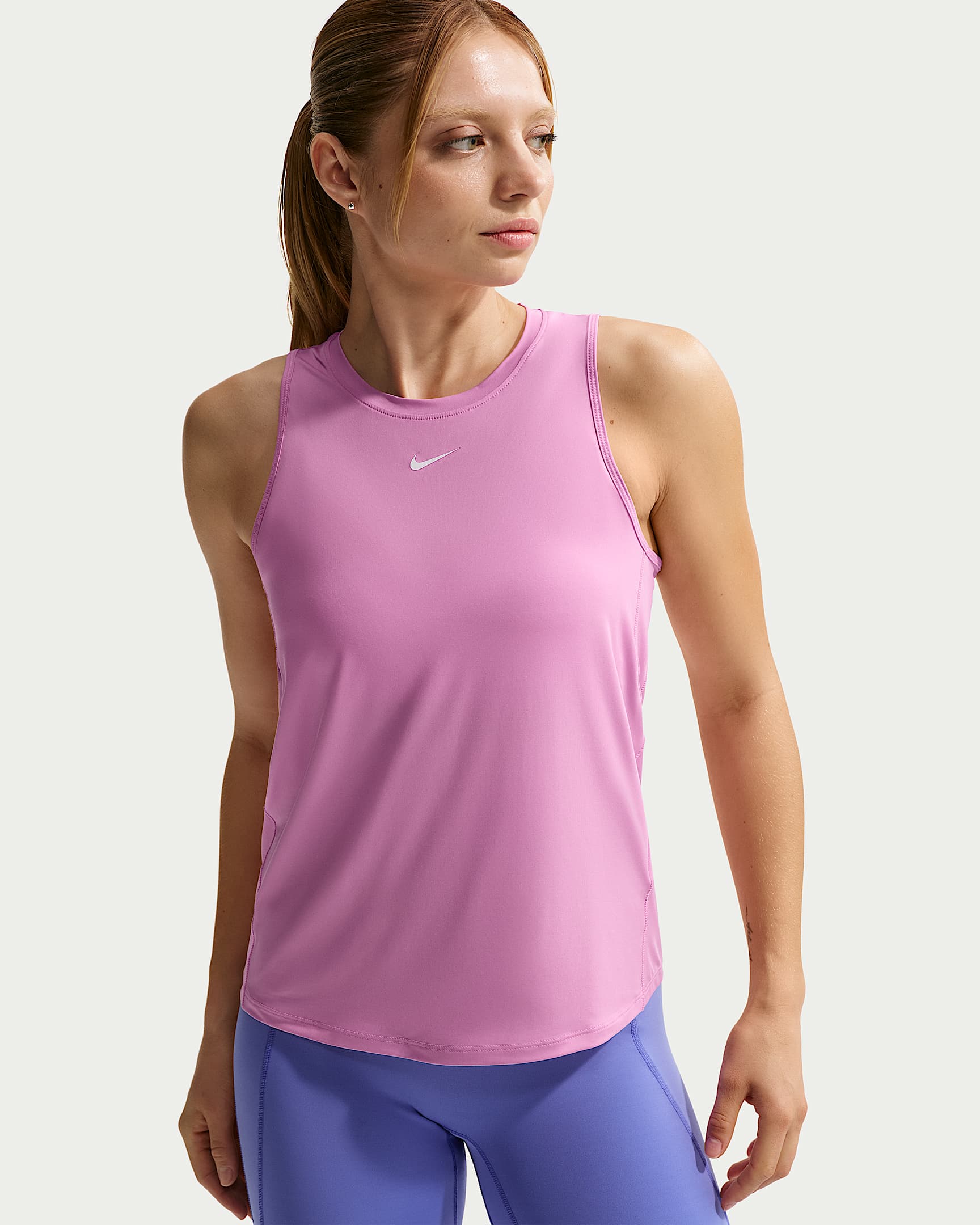 Nike One Classic Dri-FIT Kadın Atleti - Light Magenta/Beyaz