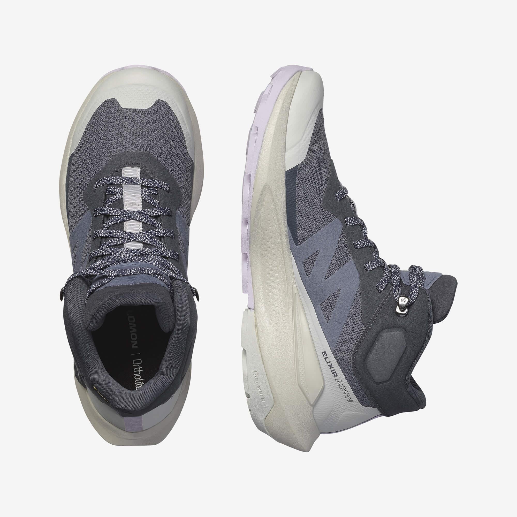 Salomon Elixir Activ Mid Gore-Tex Kadın Outdoor Botu - Kahve - Lacivert - L47457400 - image 2