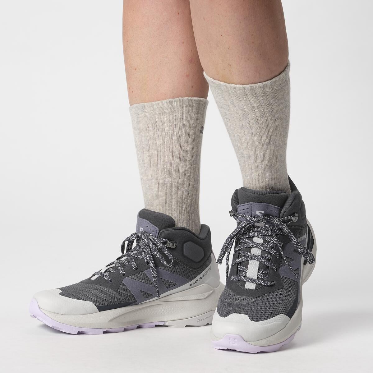 Salomon ELIXIR ACTIV MID GORE-TEX Kadın Outdoor Botu Iron L47760600 - Lacivert - L47457400 - image 7
