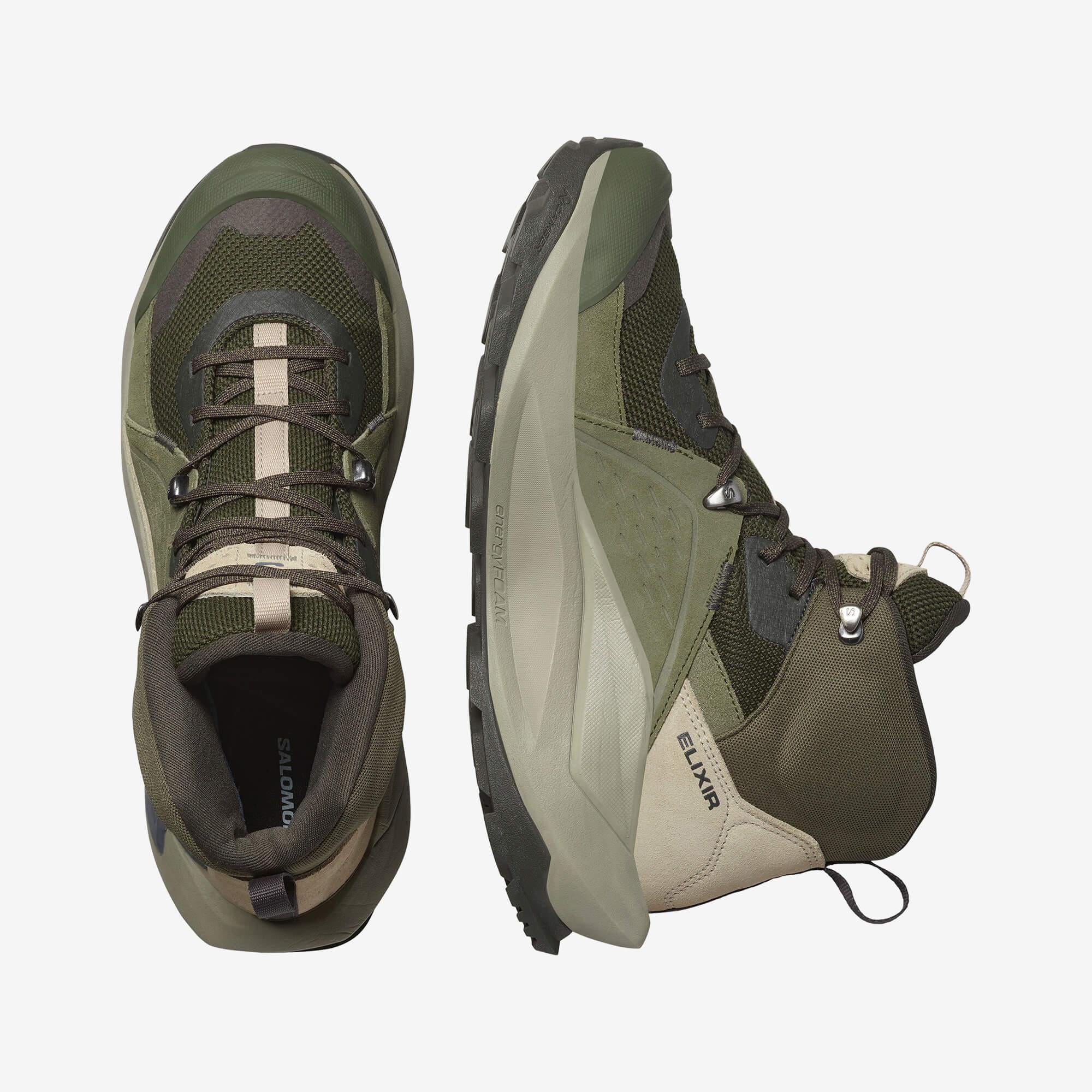 Salomon Elixir Mid Gore-Tex Erkek Outdoor Botu - Haki Yeşil - Haki Yeşil - L47697800 - image 2