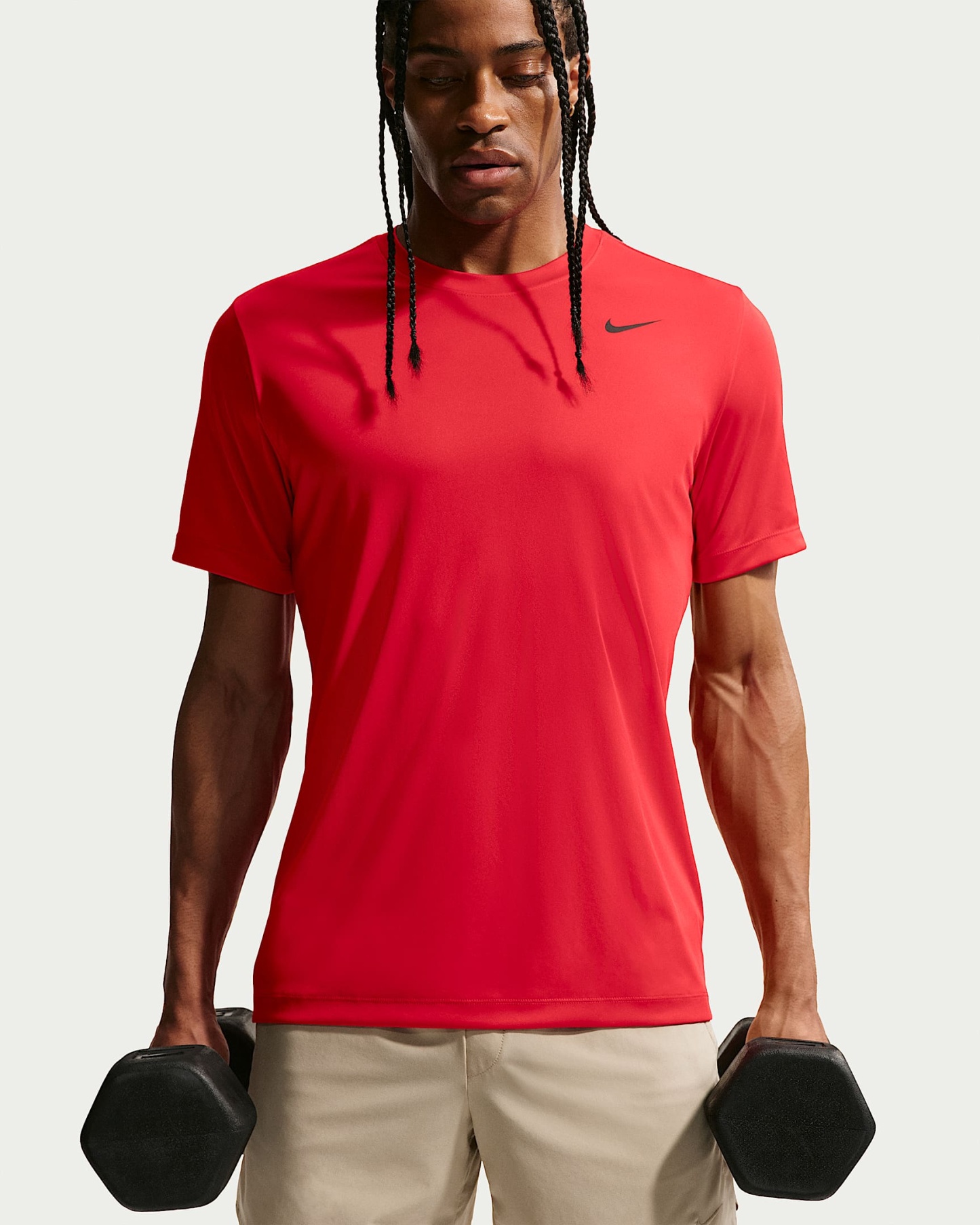 Nike Dri-FIT Erkek Antrenman Tişörtü - University Red/Siyah