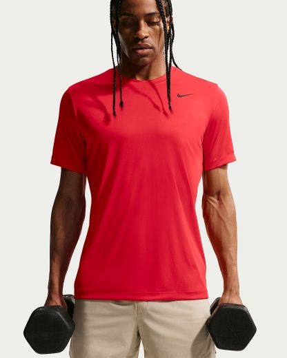 Nike Dri-FIT Erkek Antrenman Tişörtü - University Red/Siyah