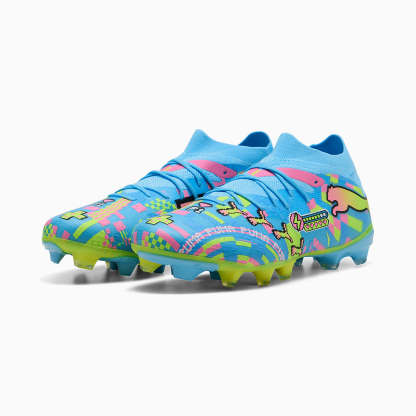 FUTURE 9 MATCH ADVANCED LEVEL FG/AG UNISEX Krampon - PUMA White-Blue Glimmer-Pink Glimmer-Yellow Alert - 109213_01 - Görsel 2