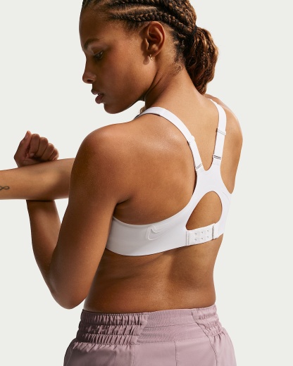 Nike Rival Ultra Yüksek Destekli Pedli Kadın Spor Sütyeni - Beyaz/Particle Beige