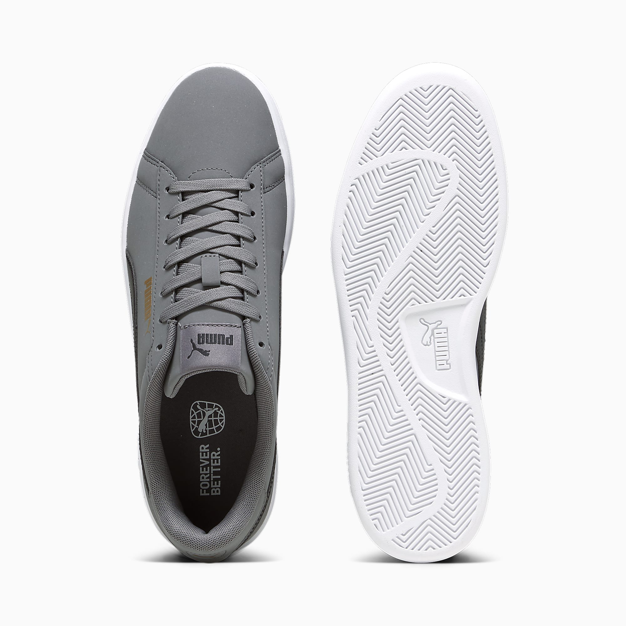 PUMA Smash 3.0 Buck Ayakkabı - Cool Dark Gray-PUMA Black-PUMA Gold-PUMA White - 392336_02 - Görsel 6