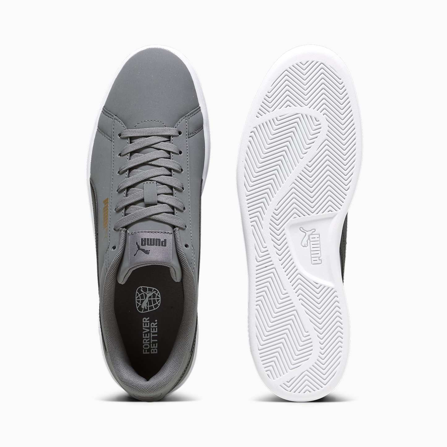 PUMA Smash 3.0 Buck Ayakkabı - Cool Dark Gray-PUMA Black-PUMA Gold-PUMA White - 392336_02 - Görsel 6