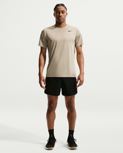 Nike Dri-FIT Erkek Antrenman Tişörtü - Desert Khaki/Siyah