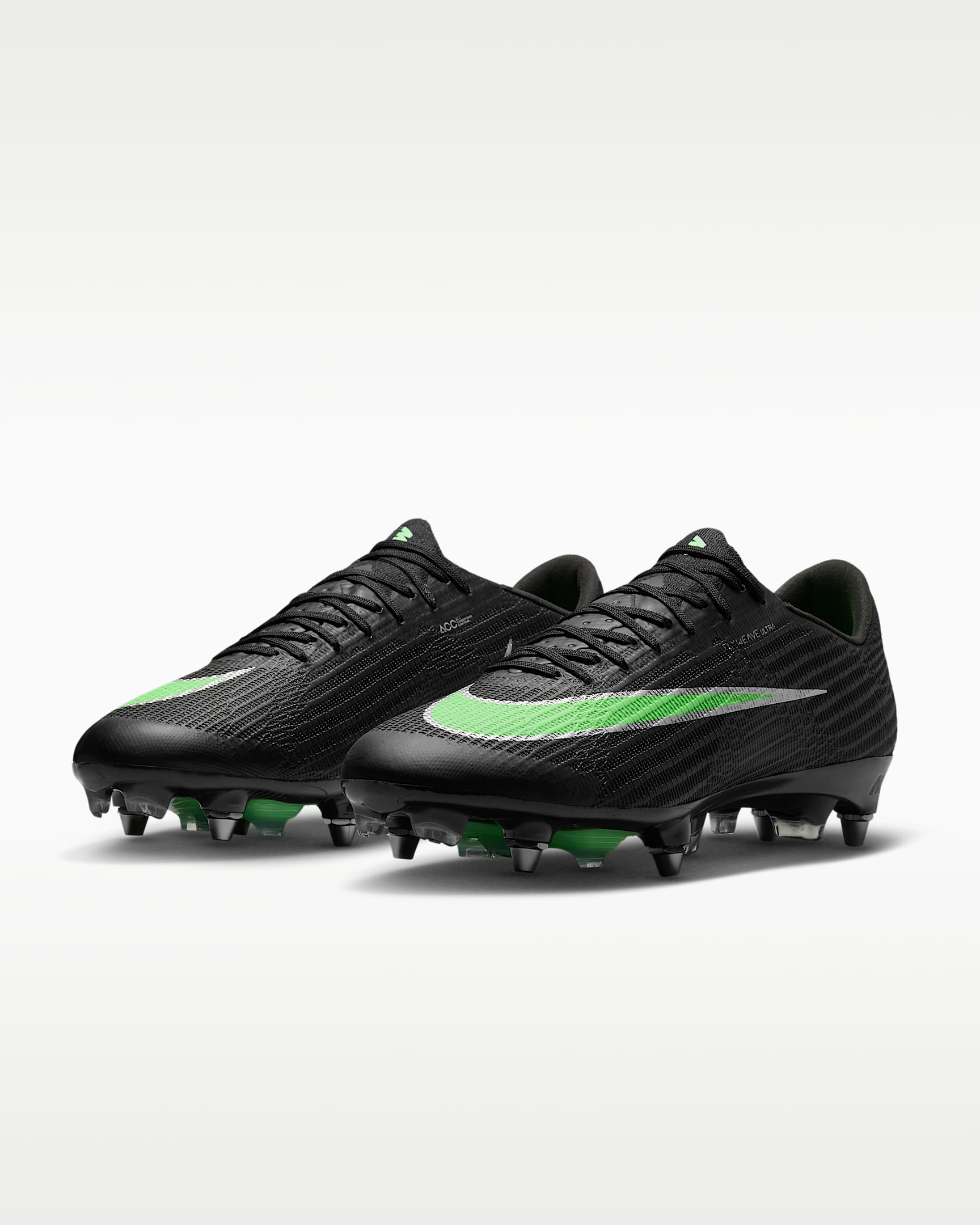 Nike Mercurial Superfly 11 Elite Düşük Bilekli Yumuşak Zemin Kramponu - Siyah/Siyah/Illusion Green