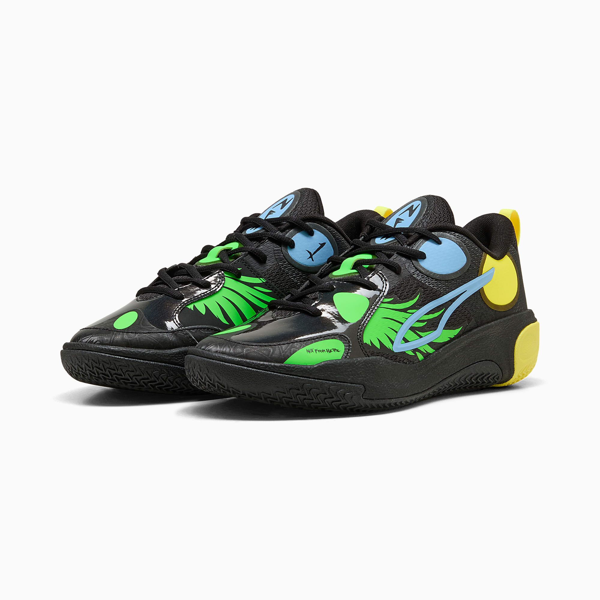 MB World.01 UNISEX Basketbol Ayakkabısı - PUMA Black-Lemon Crush - 313234_02 - Görsel 2