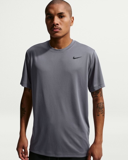 Nike Dri-FIT Erkek Antrenman Tişörtü - Smoke Grey/Siyah
