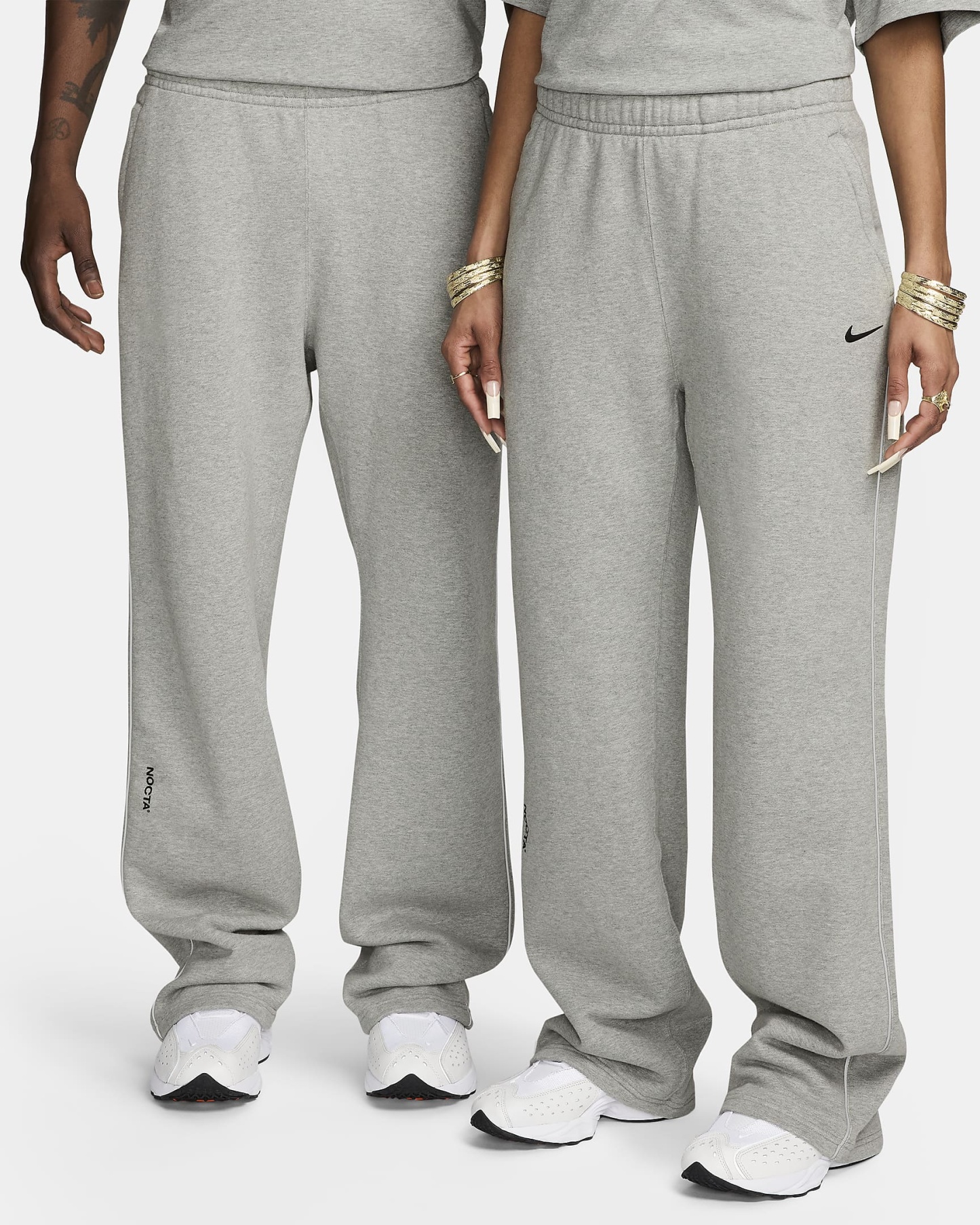 NOCTA NOCTA Fleece CS Açık Paçalı Eşofman Altı - Dark Grey Heather/Matte Silver/Siyah