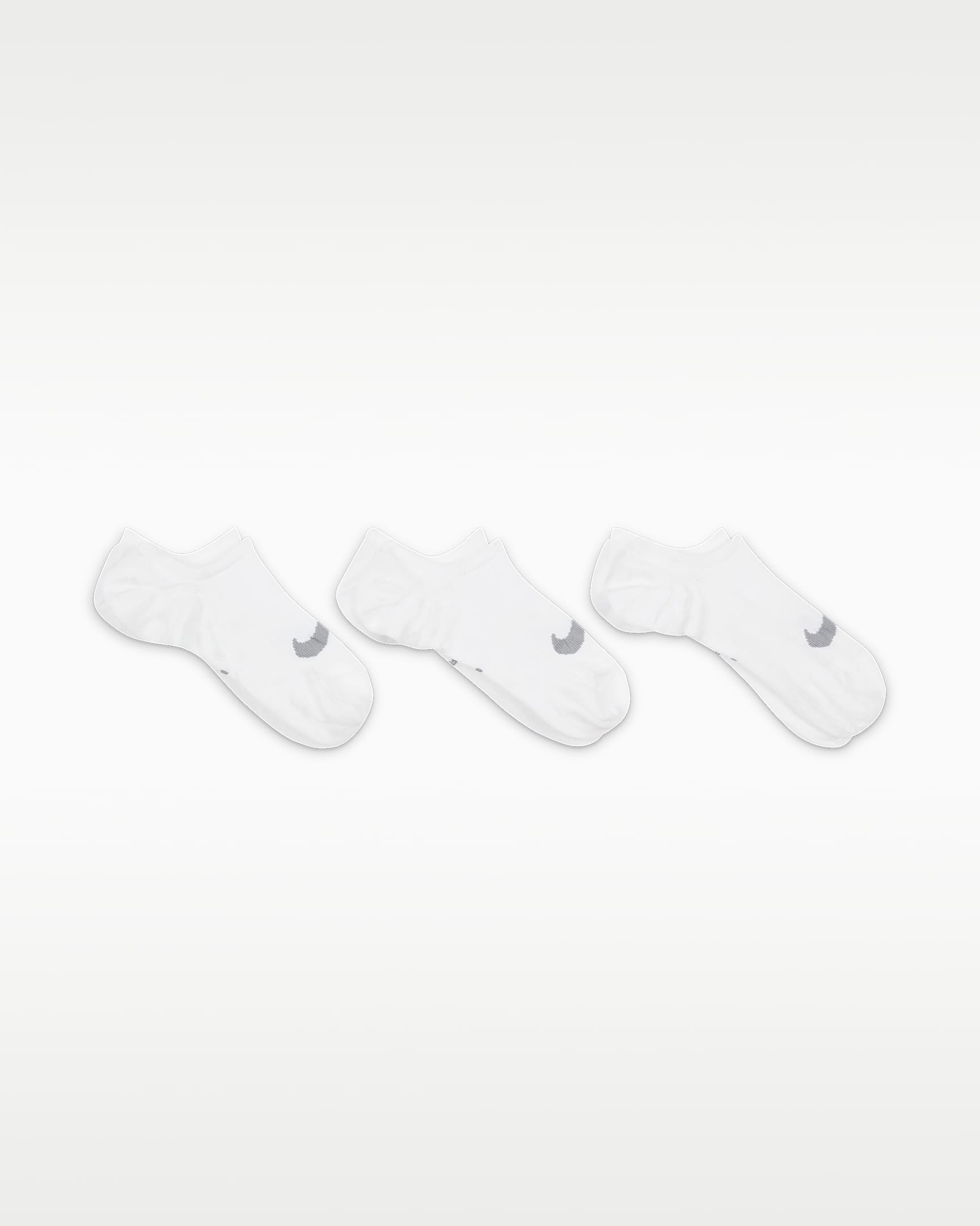 Nike Everyday Plus Lightweight Kadın Antrenman Babet Çorapları (3 Çift) - Beyaz/Wolf Grey