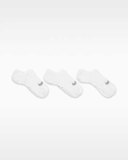 Nike Everyday Plus Lightweight Kadın Antrenman Babet Çorapları (3 Çift) - Beyaz/Wolf Grey