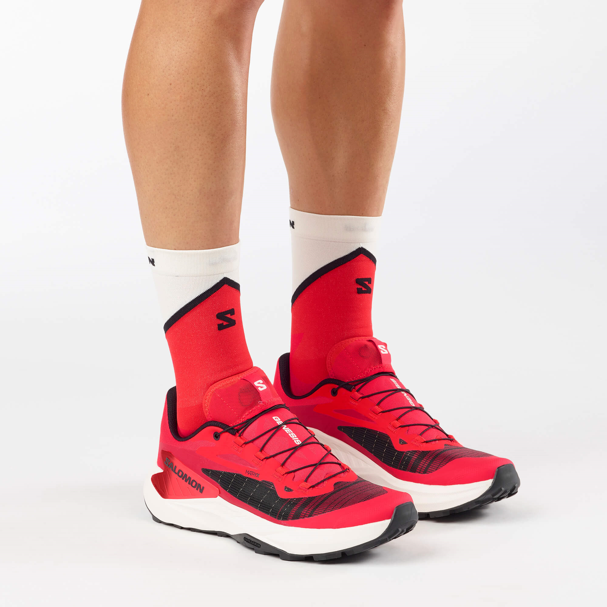 Salomon Genesis Erkek Koşu Ayakkabısı - Siyah - Fiery Red - L49226500 - image 4