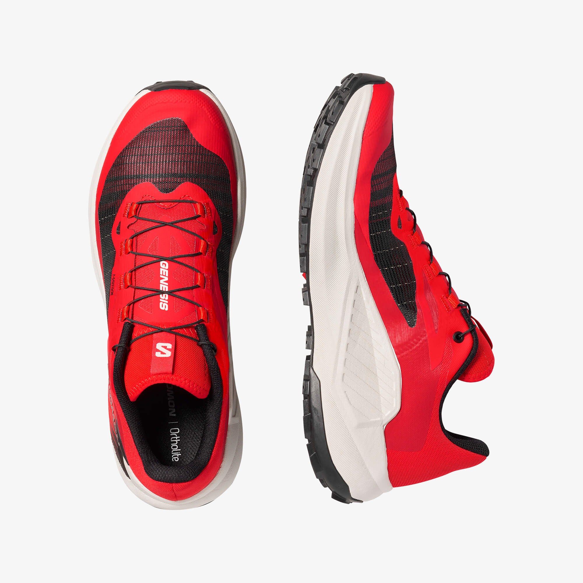 Salomon Genesis Erkek Koşu Ayakkabısı - Siyah - Fiery Red - L49226500 - image 2