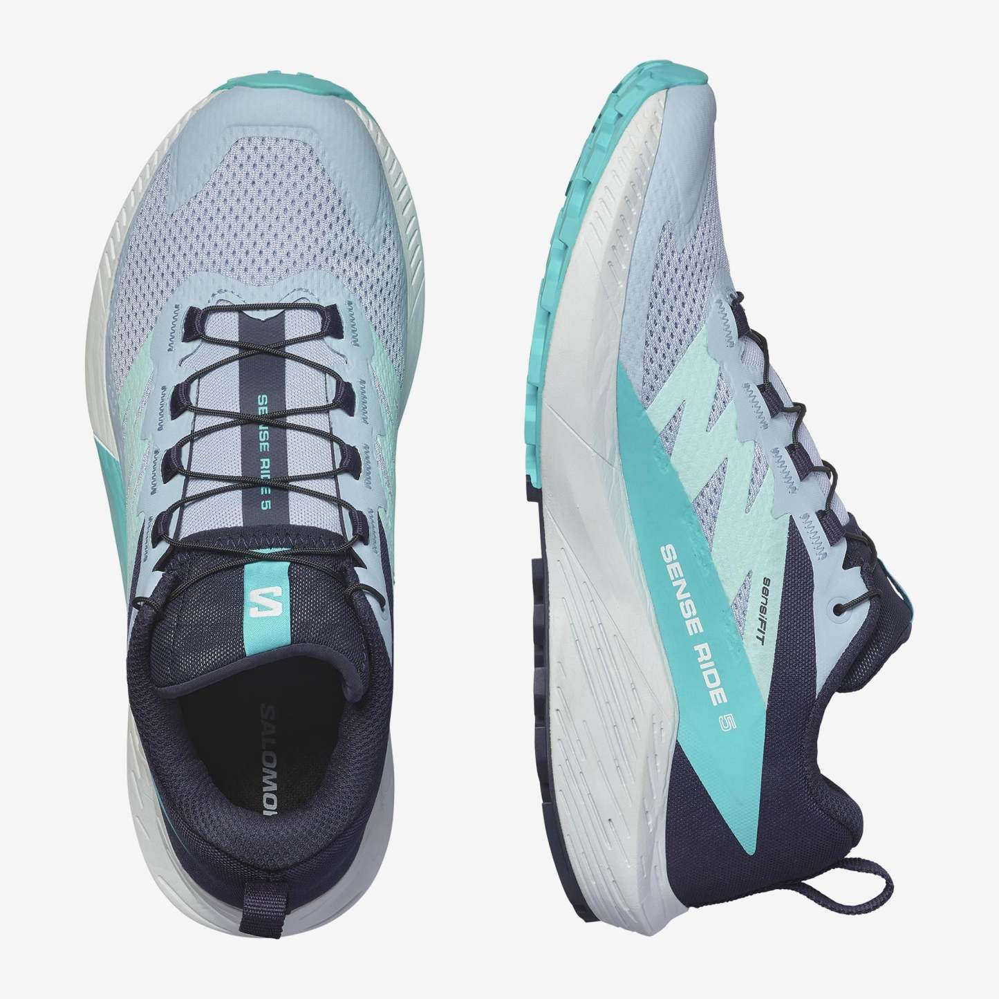 Salomon Sense Ride 5 Kadın Koşu Ayakkabısı - Yeşil - Mavi - L47458900 - image 2