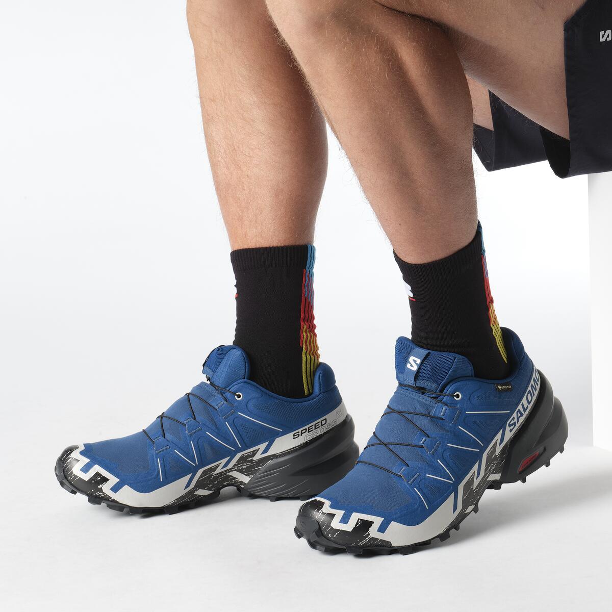 Salomon SPEEDCROSS 6 GORE-TEX Erkek Koşu Ayakkabısı Black L47584100 - Poseidon - L47764900 - image 8