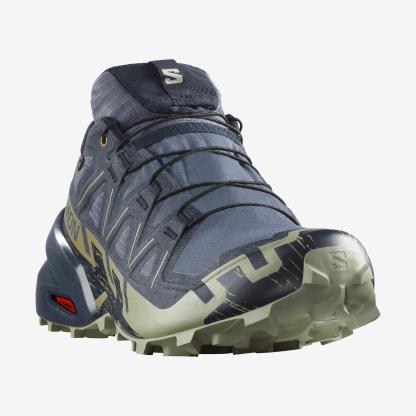 Salomon SPEEDCROSS 6 GORE-TEX Erkek Koşu Ayakkabısı Black L47584100 - Mavi - L47465500 - image 6