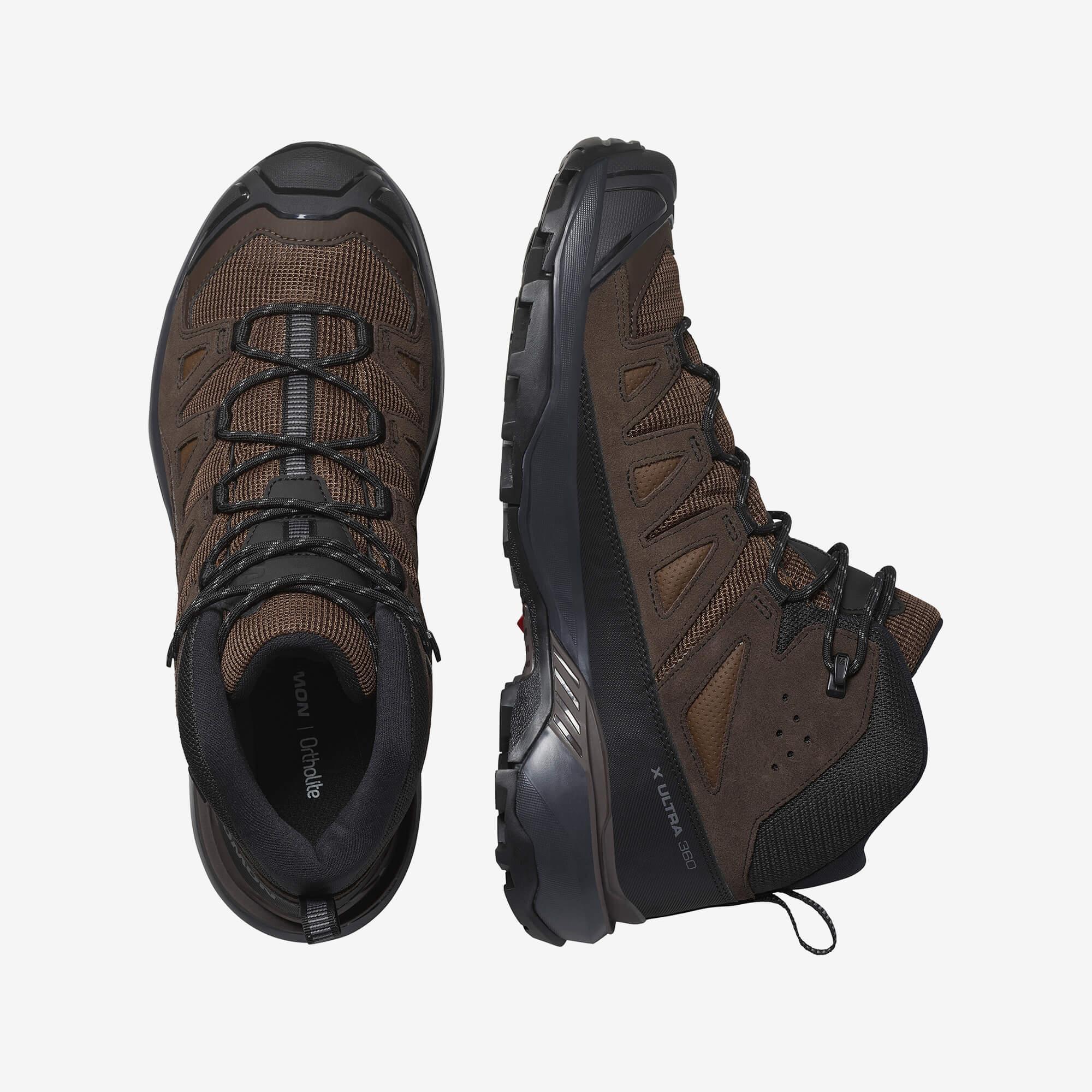 Salomon X ULTRA 360 LEATHER MID GORE-TEX Erkek Outdoor Botu Wrought Iron L47979600 - Koyu Kahve - L47570900 - image 2