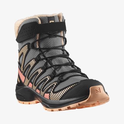 Salomon XA PRO V8 WINTER WATERPROOF Çocuk Ayakkabı Turbulence L47857400 - Pewter - L47780000 - image 4
