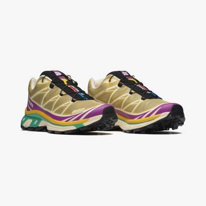 Salomon XT-6 Unisex Sneaker White L49212200 - Antique Gold - L47886500 - image 2