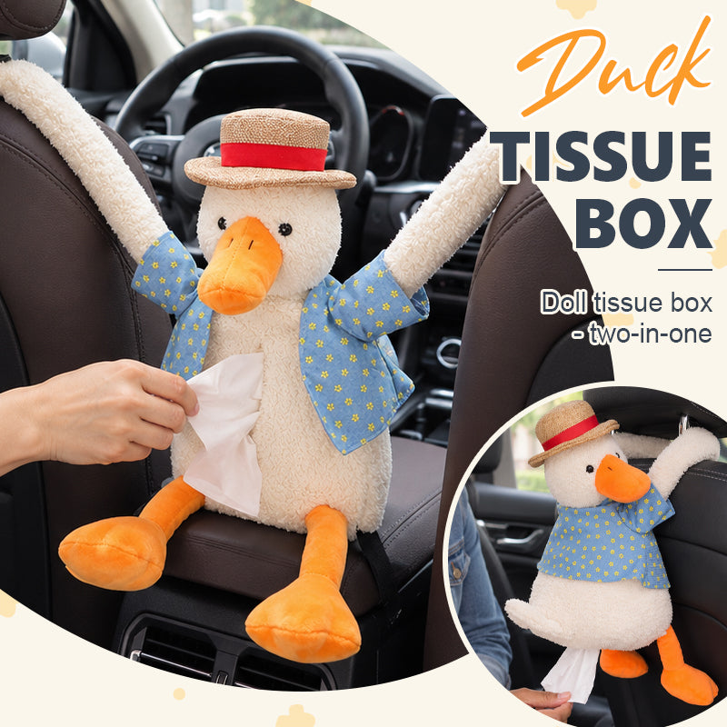 🦆 Funny Duck-Shaped Car Tissue Holder – Hanging Headrest Tissue Dispenser 🚗