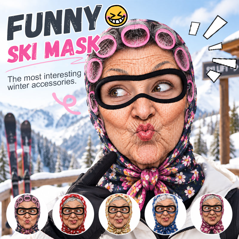 Funny Grandma Face Ski Mask